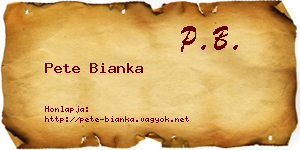 Pete Bianka névjegykártya